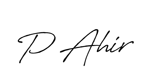 Use a signature maker to create a handwritten signature online. With this signature software, you can design (Antro_Vectra_Bolder) your own signature for name P Ahir. P Ahir signature style 7 images and pictures png