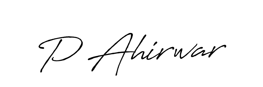 Create a beautiful signature design for name P Ahirwar. With this signature (Antro_Vectra_Bolder) fonts, you can make a handwritten signature for free. P Ahirwar signature style 7 images and pictures png