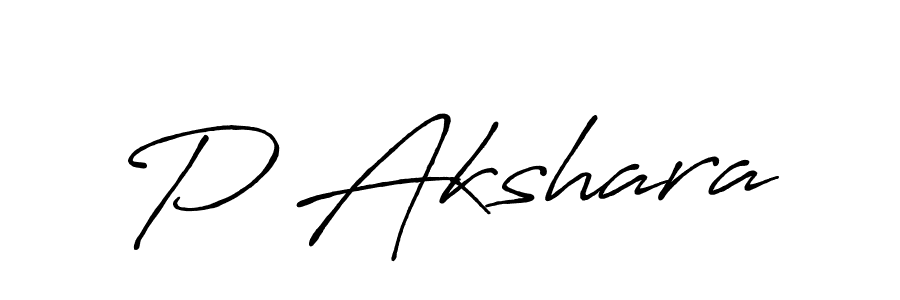 Design your own signature with our free online signature maker. With this signature software, you can create a handwritten (Antro_Vectra_Bolder) signature for name P Akshara. P Akshara signature style 7 images and pictures png