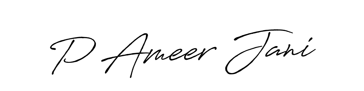 You can use this online signature creator to create a handwritten signature for the name P Ameer Jani. This is the best online autograph maker. P Ameer Jani signature style 7 images and pictures png