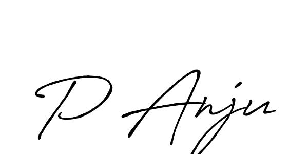 Also we have P Anju name is the best signature style. Create professional handwritten signature collection using Antro_Vectra_Bolder autograph style. P Anju signature style 7 images and pictures png