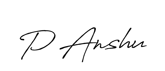 P Anshu stylish signature style. Best Handwritten Sign (Antro_Vectra_Bolder) for my name. Handwritten Signature Collection Ideas for my name P Anshu. P Anshu signature style 7 images and pictures png