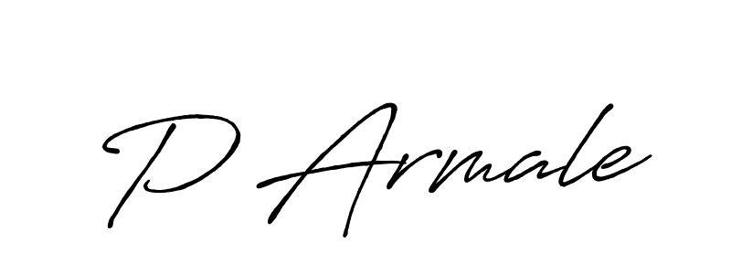 P Armale stylish signature style. Best Handwritten Sign (Antro_Vectra_Bolder) for my name. Handwritten Signature Collection Ideas for my name P Armale. P Armale signature style 7 images and pictures png