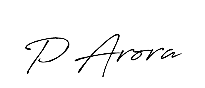Create a beautiful signature design for name P Arora. With this signature (Antro_Vectra_Bolder) fonts, you can make a handwritten signature for free. P Arora signature style 7 images and pictures png