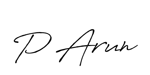 Make a beautiful signature design for name P Arun. With this signature (Antro_Vectra_Bolder) style, you can create a handwritten signature for free. P Arun signature style 7 images and pictures png
