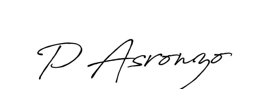 Make a beautiful signature design for name P Asronzo. With this signature (Antro_Vectra_Bolder) style, you can create a handwritten signature for free. P Asronzo signature style 7 images and pictures png