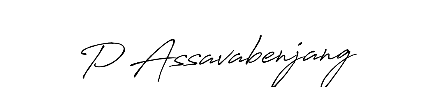The best way (Antro_Vectra_Bolder) to make a short signature is to pick only two or three words in your name. The name P Assavabenjang include a total of six letters. For converting this name. P Assavabenjang signature style 7 images and pictures png