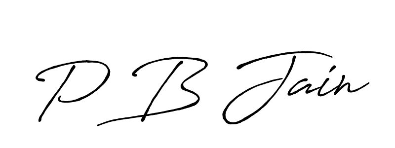 How to make P B Jain signature? Antro_Vectra_Bolder is a professional autograph style. Create handwritten signature for P B Jain name. P B Jain signature style 7 images and pictures png