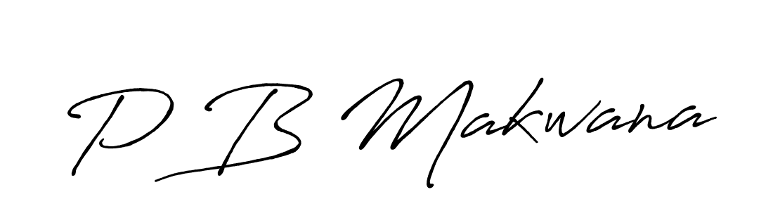 Create a beautiful signature design for name P B Makwana. With this signature (Antro_Vectra_Bolder) fonts, you can make a handwritten signature for free. P B Makwana signature style 7 images and pictures png