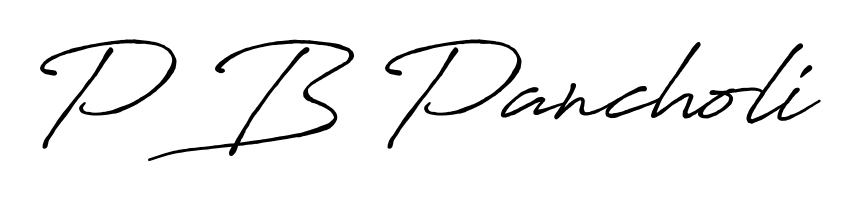 Give your name P B Pancholi an exquisite flair with the Antro_Vectra_Bolder script font. Ideal for contracts, resumes, and formal letterheads. P B Pancholi signature style 7 images and pictures png