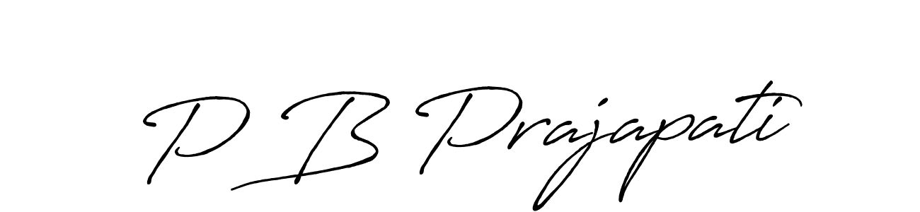Make a beautiful signature design for name P B Prajapati. With this signature (Antro_Vectra_Bolder) style, you can create a handwritten signature for free. P B Prajapati signature style 7 images and pictures png