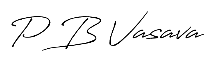 Get inspired by this graceful Antro_Vectra_Bolder signature style for name P B Vasava. Smooth loops and balanced proportions for everyday use. P B Vasava signature style 7 images and pictures png