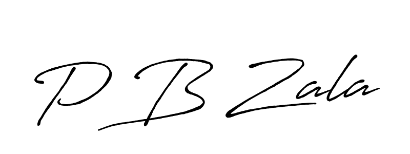 Design your own signature with our free online signature maker. With this signature software, you can create a handwritten (Antro_Vectra_Bolder) signature for name P B Zala. P B Zala signature style 7 images and pictures png