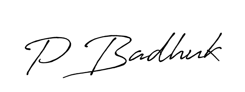 Similarly Antro_Vectra_Bolder is the best handwritten signature design. Signature creator online .You can use it as an online autograph creator for name P Badhuk. P Badhuk signature style 7 images and pictures png