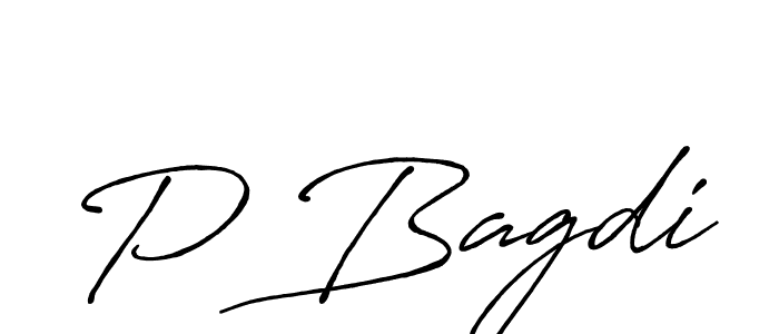 Design your own signature with our free online signature maker. With this signature software, you can create a handwritten (Antro_Vectra_Bolder) signature for name P Bagdi. P Bagdi signature style 7 images and pictures png
