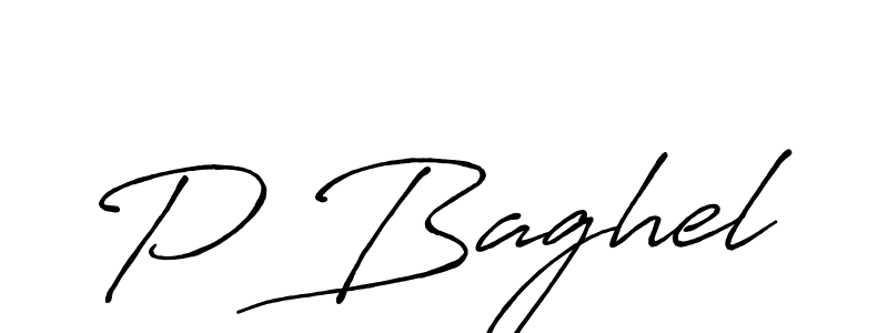 How to make P Baghel name signature. Use Antro_Vectra_Bolder style for creating short signs online. This is the latest handwritten sign. P Baghel signature style 7 images and pictures png