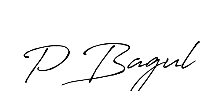 Create a beautiful signature design for name P Bagul. With this signature (Antro_Vectra_Bolder) fonts, you can make a handwritten signature for free. P Bagul signature style 7 images and pictures png