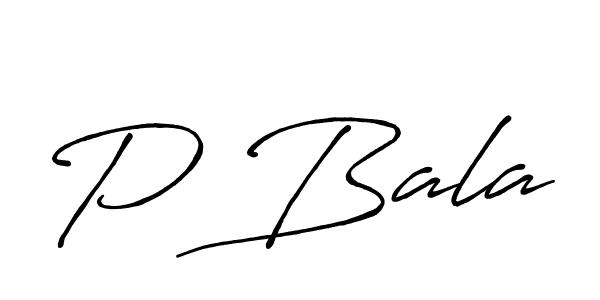 The best way (Antro_Vectra_Bolder) to make a short signature is to pick only two or three words in your name. The name P Bala include a total of six letters. For converting this name. P Bala signature style 7 images and pictures png