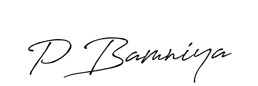 It looks lik you need a new signature style for name P Bamniya. Design unique handwritten (Antro_Vectra_Bolder) signature with our free signature maker in just a few clicks. P Bamniya signature style 7 images and pictures png