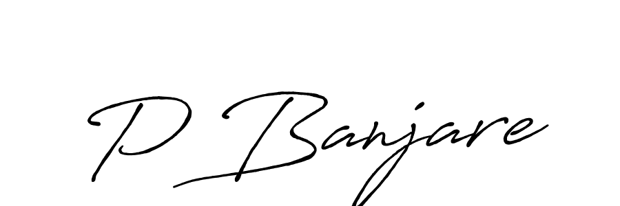 Design your own signature with our free online signature maker. With this signature software, you can create a handwritten (Antro_Vectra_Bolder) signature for name P Banjare. P Banjare signature style 7 images and pictures png