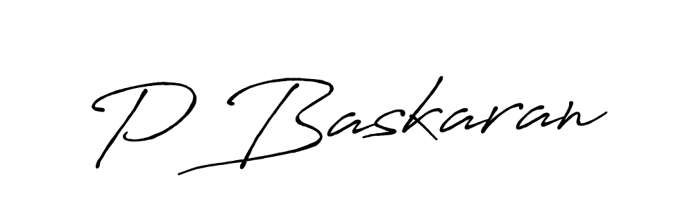 Design your own signature with our free online signature maker. With this signature software, you can create a handwritten (Antro_Vectra_Bolder) signature for name P Baskaran. P Baskaran signature style 7 images and pictures png