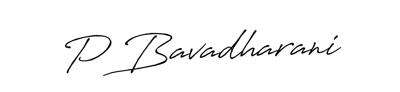How to make P Bavadharani signature? Antro_Vectra_Bolder is a professional autograph style. Create handwritten signature for P Bavadharani name. P Bavadharani signature style 7 images and pictures png