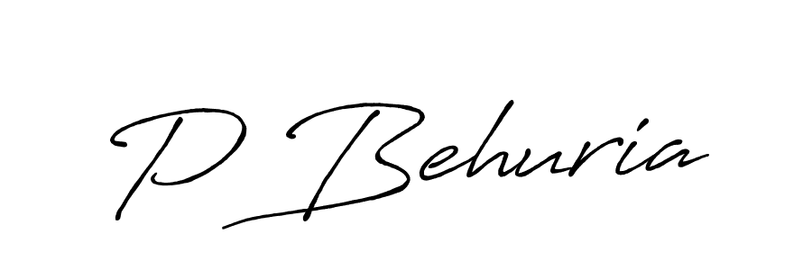 Also we have P Behuria name is the best signature style. Create professional handwritten signature collection using Antro_Vectra_Bolder autograph style. P Behuria signature style 7 images and pictures png
