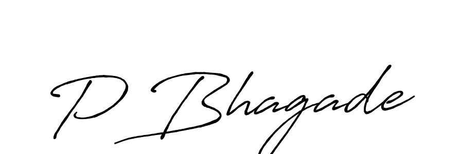 Design your own signature with our free online signature maker. With this signature software, you can create a handwritten (Antro_Vectra_Bolder) signature for name P Bhagade. P Bhagade signature style 7 images and pictures png