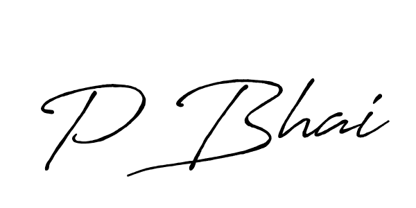 Make a beautiful signature design for name P Bhai. With this signature (Antro_Vectra_Bolder) style, you can create a handwritten signature for free. P Bhai signature style 7 images and pictures png