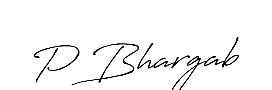 Design your own signature with our free online signature maker. With this signature software, you can create a handwritten (Antro_Vectra_Bolder) signature for name P Bhargab. P Bhargab signature style 7 images and pictures png