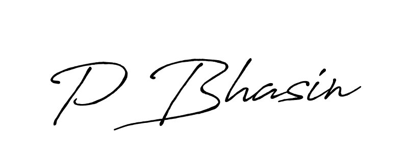 Use a signature maker to create a handwritten signature online. With this signature software, you can design (Antro_Vectra_Bolder) your own signature for name P Bhasin. P Bhasin signature style 7 images and pictures png