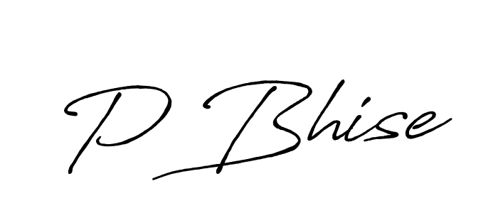 Design your own signature with our free online signature maker. With this signature software, you can create a handwritten (Antro_Vectra_Bolder) signature for name P Bhise. P Bhise signature style 7 images and pictures png