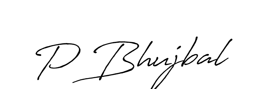 The best way (Antro_Vectra_Bolder) to make a short signature is to pick only two or three words in your name. The name P Bhujbal include a total of six letters. For converting this name. P Bhujbal signature style 7 images and pictures png