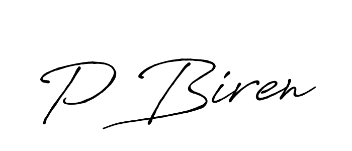 Use a signature maker to create a handwritten signature online. With this signature software, you can design (Antro_Vectra_Bolder) your own signature for name P Biren. P Biren signature style 7 images and pictures png