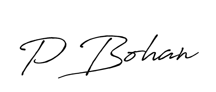 How to make P Bohan signature? Antro_Vectra_Bolder is a professional autograph style. Create handwritten signature for P Bohan name. P Bohan signature style 7 images and pictures png