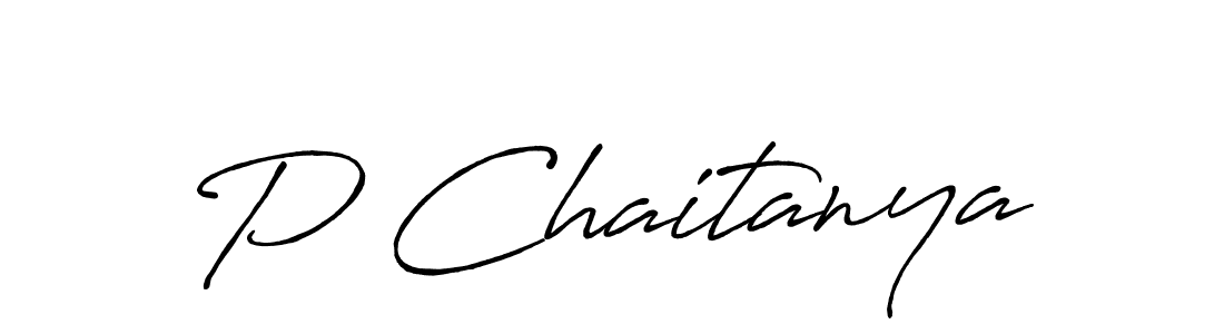 P Chaitanya stylish signature style. Best Handwritten Sign (Antro_Vectra_Bolder) for my name. Handwritten Signature Collection Ideas for my name P Chaitanya. P Chaitanya signature style 7 images and pictures png