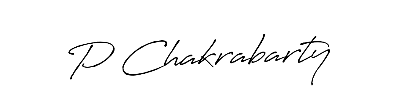 Create a beautiful signature design for name P Chakrabarty. With this signature (Antro_Vectra_Bolder) fonts, you can make a handwritten signature for free. P Chakrabarty signature style 7 images and pictures png