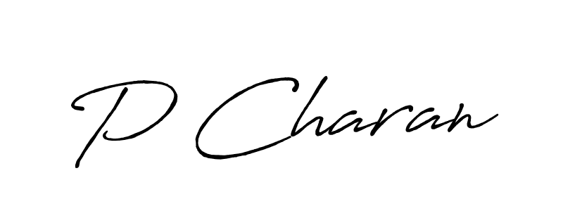 Design your own signature with our free online signature maker. With this signature software, you can create a handwritten (Antro_Vectra_Bolder) signature for name P Charan. P Charan signature style 7 images and pictures png