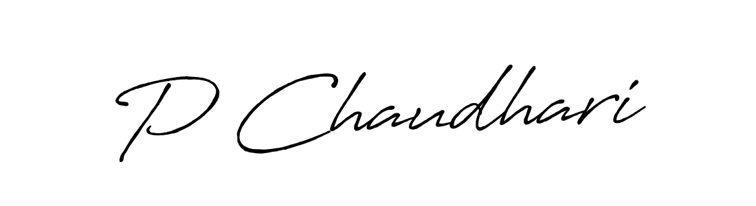 How to make P Chaudhari signature? Antro_Vectra_Bolder is a professional autograph style. Create handwritten signature for P Chaudhari name. P Chaudhari signature style 7 images and pictures png