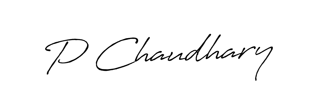 How to make P Chaudhary signature? Antro_Vectra_Bolder is a professional autograph style. Create handwritten signature for P Chaudhary name. P Chaudhary signature style 7 images and pictures png