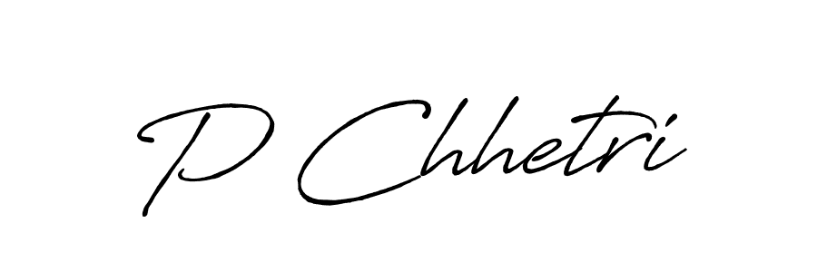 Make a beautiful signature design for name P Chhetri. With this signature (Antro_Vectra_Bolder) style, you can create a handwritten signature for free. P Chhetri signature style 7 images and pictures png