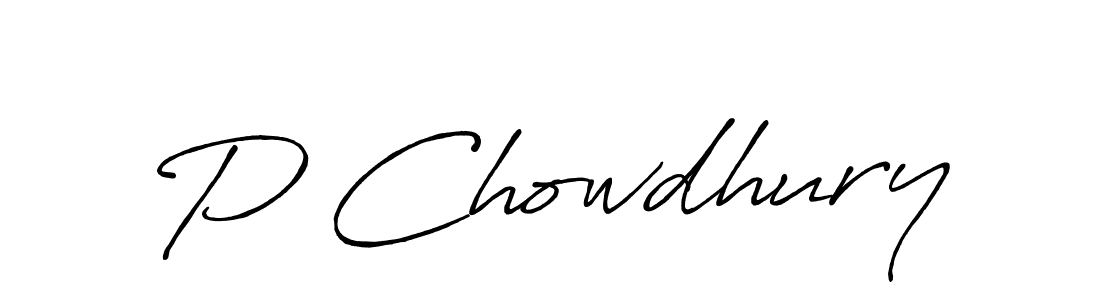 Design your own signature with our free online signature maker. With this signature software, you can create a handwritten (Antro_Vectra_Bolder) signature for name P Chowdhury. P Chowdhury signature style 7 images and pictures png