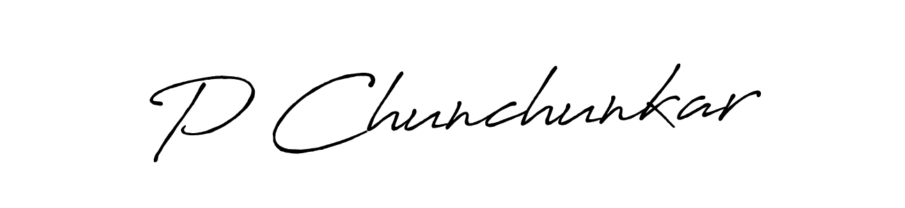 Make a beautiful signature design for name P Chunchunkar. Use this online signature maker to create a handwritten signature for free. P Chunchunkar signature style 7 images and pictures png