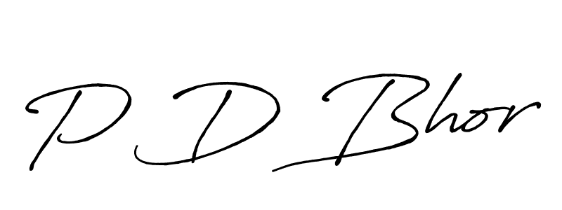 Design your own signature with our free online signature maker. With this signature software, you can create a handwritten (Antro_Vectra_Bolder) signature for name P D Bhor. P D Bhor signature style 7 images and pictures png