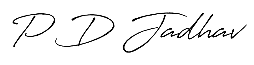 A timeless handwritten aesthetic for P D Jadhav. The Antro_Vectra_Bolder font gives your signature a handcrafted feel with natural curves. P D Jadhav signature style 7 images and pictures png