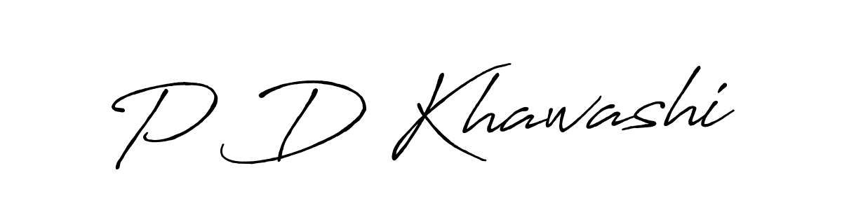 Create a beautiful signature design for name P D Khawashi. With this signature (Antro_Vectra_Bolder) fonts, you can make a handwritten signature for free. P D Khawashi signature style 7 images and pictures png