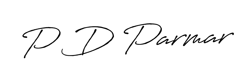 The best way (Antro_Vectra_Bolder) to make a short signature is to pick only two or three words in your name. The name P D Parmar include a total of six letters. For converting this name. P D Parmar signature style 7 images and pictures png