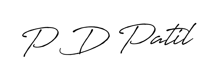 P D Patil stylish signature style. Best Handwritten Sign (Antro_Vectra_Bolder) for my name. Handwritten Signature Collection Ideas for my name P D Patil. P D Patil signature style 7 images and pictures png