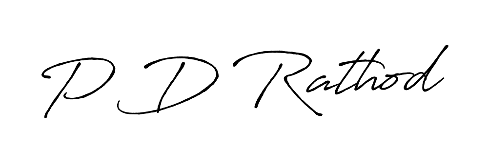 Make a beautiful signature design for name P D Rathod. With this signature (Antro_Vectra_Bolder) style, you can create a handwritten signature for free. P D Rathod signature style 7 images and pictures png