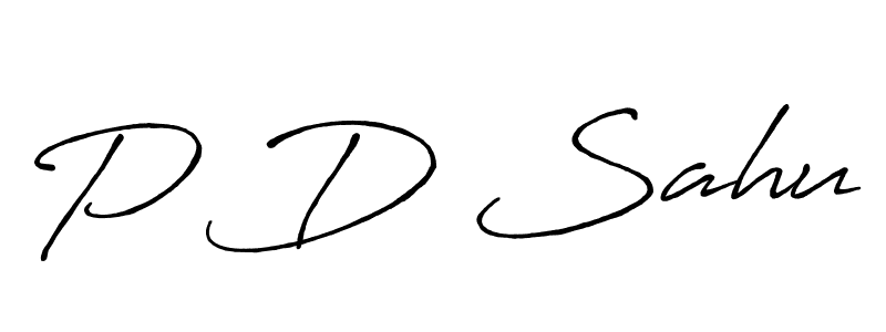 P D Sahu stylish signature style. Best Handwritten Sign (Antro_Vectra_Bolder) for my name. Handwritten Signature Collection Ideas for my name P D Sahu. P D Sahu signature style 7 images and pictures png